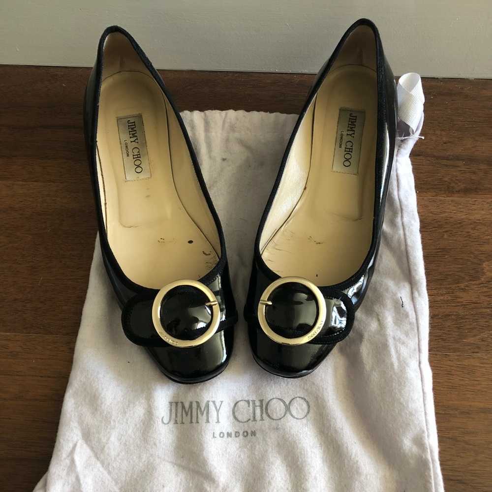 Gorgeous Jimmy Choo Black Patent Leather Flats -37
